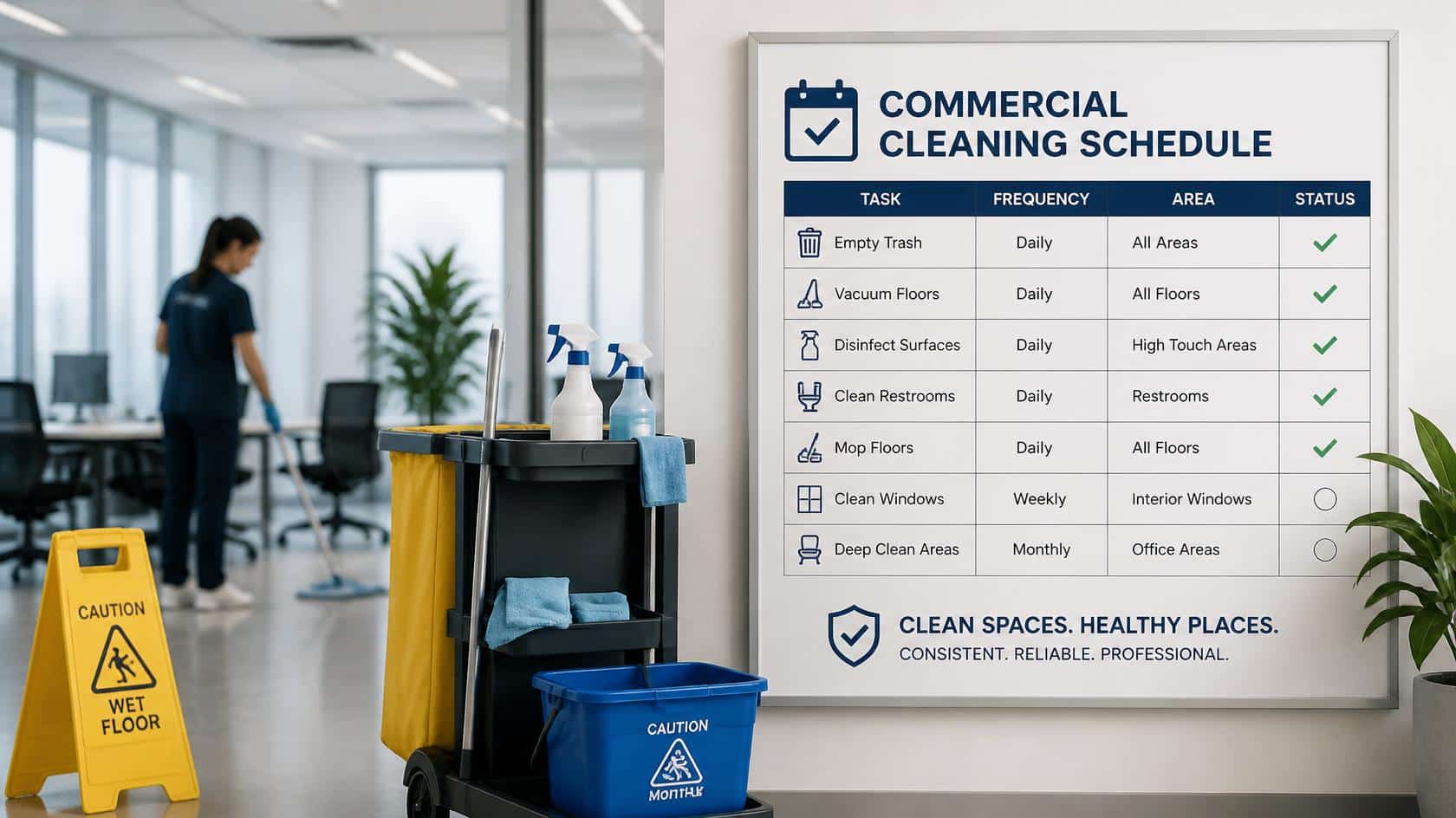 Daily vs Weekly Commercial Cleaning Schedule Guide 1.